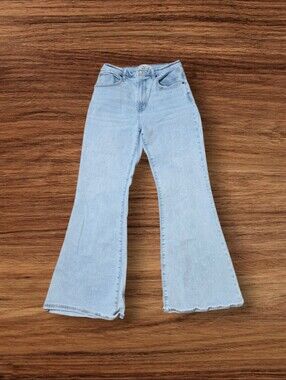 Abercrombie & Fitch Light Wash The Flare Ultra High Rise Curve Love Jeans